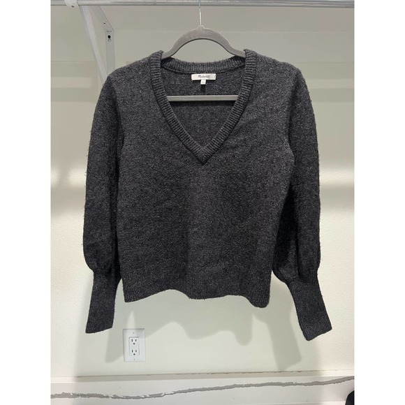 Madewell Wool‎ Bubble Sleeve Sweater Size XS Charcoal Grey - Picture 2 of 7